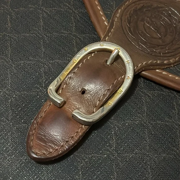 Vintage Longchamp Crossbody Bag-Leather-Brown Tones/Black-Flap Snap Closure - Picture 6 of 17